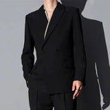 Bonsir Mens Autumn Contrast Color Satin French Elegant Casual Suit Genderless Fashion Trend Simple Retro Business Suit Jacket For Men