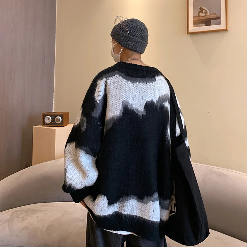 Bonsir Autumn winter thickened sweater men's Korean version trend loose knit winter ins lazy sweater coat