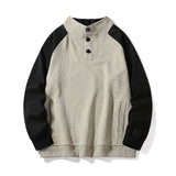 BONSIR  -  Men Sweatshirt Spring Autumn New Hoodie Polo Long Sleeve Casual Pullover Vintage Turtleneck Sweater Fashion Men's Clothing Top