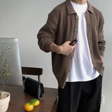 BONSIR  -  Streetwear Sweater Cardigan Men Fall Winter Casual Long Sleeve Sweatercoat Men's Baggy Thicken Thermal Knitted Sweaters Male Top