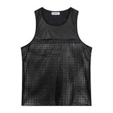 Bonsir Mens Vest Stitching Mesh Sexy Jogging Tank Tops Summer Y2k Gym Sports Streetwear Casual Beach Sleeveless Tops Menswear