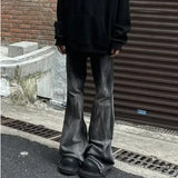 BONSIR  -  adient Dyed Men's Jeans High Street Sle Slimming Micro Flared Trousers Trendy Color Blo Design Casual Long Pants