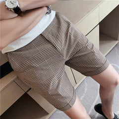 Bonsir Brand Clothing Male High Quality Pure Cotton Plaid Shorts/Men's Summer Slim Fit Leisure Business Shorts Plus size 29-36