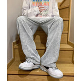 BONSIR  -  Autumn New Men's Baggy Sweatpants Korean Fashion Streetwear Straight Wide Pants Casual Harajuku Solid Color Male Trousers
