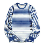 BONSIR  -  Streetwear Retro Striped Long SleeveTelnyashka T-shirt For Men Fashion Pure Cotton Pullovers Tops Tee Shirts Male Clothing
