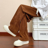 BONSIR  -  Autumn Streetwear Joggers Men Corduroy Pants High Street Drape Versatile Casual Straight Pants Suitable for Daily Travel
