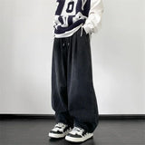 Bonsir Man Casual Jeans American Fashion Instagram High Street Retro Washed Wide Leg Jeans Men's Spring Loose Straight Long Pants