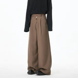BONSIR  - Brown Suit Pants Men Oversized Fashion Society Mens Black Dress Pants Korean Loose Wide Leg Pants Mens Office Formal Trousers