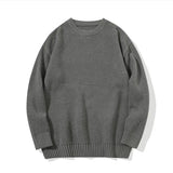 BONSIR  -  New Trendy Solid-color Simple and Loose Sweater for Young Men, Casual and Versatile, Thickened Pullover Knitted Sweater S-2XL