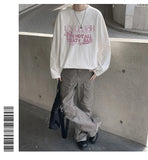 BONSIR  -  Korean O Neck High Street T Shirt Men Cotton Fashion Letter Print Trend Casual Harajuku Oversized Couples Clothing Tops Tee