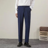 BONSIR  -  8 Colors Summer Men's Baggy Straight Casual Pants Fashion Business Formal Classic Draped Suit Trousers High Quality Male Clothes