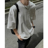 BONSIR  -  Hip Hop Letter Foaming Printing T Shirt Men Harajuku Streetwear Mens Y2k Oversized T Shirts Korean Fashion Short Sleeve Tops Tee
