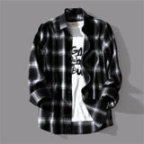 BONSIR  -  Male Men Top Daily Holiday Autumn Breathable Cardigan Casual Long Sleeve Plaid Print Slight Stretch Comfy Fashion