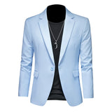 BONSIR  -  New Men's Slim Fit Blazer Big Size Wedding Suit Jacket Business Casual Single Breasted Office Sport Formal Lounge Suit Jacket