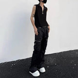 Bonsir Mens Vest Five-Pointed Star Shoulder Pad Vest Spring/Summer Streetwear Fashion Sleeveless T-Shirt Old Money Men'S Clothing