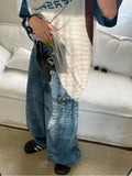 Bonsir Hip Hop Baggy Jeans Men Oversize Denim Pants Blue Jeans Printed Wide Leg Trousers Male Jeans Hippie Streetwear Casual