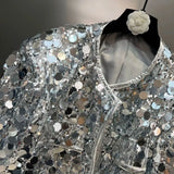 Bonsir Mens Street Sequin Stage Performance Short Jacket Autumn Genderless Nightclub Niche Personality Fashion Trend Jacket Unisex