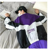 BONSIR  -  College Style Varsity Jacket Men Spring Letter Embroidery Bomber Jacket Casual Street Loose Patchwork Zipper Coat Women Couple