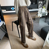 Bonsir New Men Fashion Society Men's Dress Pants Korean High Waist Loose Straight Casual Pants Thick Long Trousers Male T138