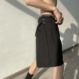 Bonsir Summer Suit Shorts Men Fashion Social Mens Dress Shorts Korean Loose Business Casual Shorts Mens Grey Black Office Formal Shorts