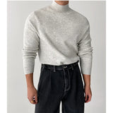 BONSIR  -  autumn and winter men's cashmere blended high-end half-high collar stretch-knit base pullover sweater