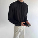 BONSIR  -  American Street Half Turtleneck Long-Sleeved T-Shirt Men 2025 Spring Autumn New Fashion High-End Structure Warm Bottoming Shirt