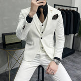 Bonsir Brand New Royal Blue Casual Mens Suit Costume Wedding Suits For Men Slim Fit Groom Suits Wedding Tuxedos Blazer+Pants +Vest