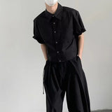 BONSIR  -  Mens Shirt Casual Youth Campus Thin Shirt Summer Versatile Breathable Daily Plain Short-Sleeved Top Men'S Clothing 2025 New