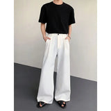 BONSIR  -  Baggy Black Suit Pants Mens Oversized Society Mens White Dress Pants Korean Loose Wide Leg Pants Mens Office Formal Trousers