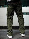 BONSIR  -  Autumn Cargo Pants Men's Fashion Brand Elastic Multi Pockets Straight Leg Sports Jogging Trousers Loose Casual Joggers Pants Men