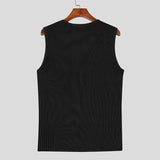 BONSIR  -  Men Tank Tops Knitted Deep V Neck Sleeveless Male Vests Summer Streetwear 2025 Solid Color Sexy Fashion Men Clothing