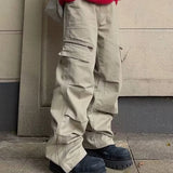 BONSIR  -  2024 Streetwear New Spring Mid Waist Baggy Pant Hip Hop Vintage Male Trousers Trendy Multi-pockets Cargo Pants Men Clothing