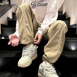 Bonsir Trousers Man Spring Summer Straight Cargo Pants for Men Wide Big Size Luxury Aesthetic Cotton Baggy Casual Spandex Korean Style