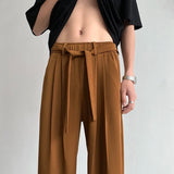 BONSIR  -  Summer Casual pants Men Fashion Oversized Wide Leg Pants Men Korean Loose Straight Ice Silk Pants Mens Suit Pants Trousers M-3XL