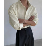 BONSIR  -  Fashion Loose Men's Printed Casual Long-sleeve Shirt. Single-button Street Style Spring and Autumn Top. M-5XL