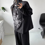 Bonsir Chinese Style Dark Embroidered Long-Sleeved Tops For Men In Autumn  Fashion Trend Stand-Up Collar Design Hanfu Casual Suit Tops