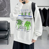 BONSIR  -  Mens Cartoon Embroidery Pullover Sweater Autumn Streetwear Casual Loose Knitted Sweater Men High Quality Warm Sweatshirt Jumper