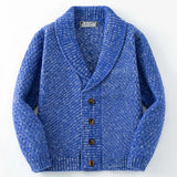 BONSIR  -  Autumn Winter New Fashion 2025 Men's Casual Trendy Loose Long Sleeve Turn-down Collar Single-breasted Knitted Sweater Coat Male