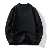 BONSIR  -  Mens Thicken Loose O Neck Solid Knit Sweaters Autumn Winter Korean Fashion All-match Undershirt Pullover Sweater Men