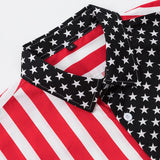 BONSIR  -  Spring Summer Men's Beach Shirts Fashion Men Shorts Sleeve Breathable Hawaii Tops Shirts Men USA Flag Stripe Shirt Clothing