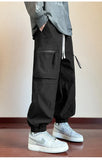 BONSIR  -  Army Green Cargo Pants Men Autumn Korean Streetwear Men's Harajuku Loose Straight Workwear Trousers New Wide-leg Baggy Pants Man