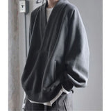 Bonsir New Spring and Autumn Fashion Simple Trendy Men's V-Neck Loose Casual Small Puppy Handsome Lazy Men's Oversize Sweater