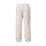 Bonsir Streetwear Washed Vintage Solid Baggy Joggers Sweatpants Mens and Womens Straight Pocket Loose Casual Drawstring Trousers