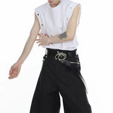 Bonsir Mens Vest Metal Button Tank Top Spring/Summer Streetwear Fashion Youth Campus Sleeveless T-Shirt Old Money Men'S Clothing 2025