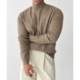 BONSIR  -  autumn and winter men's cashmere blended high-end half-high collar stretch-knit base pullover sweater