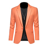 BONSIR  -  New Men's Slim Fit Blazer Big Size Wedding Suit Jacket Business Casual Single Breasted Office Sport Formal Lounge Suit Jacket