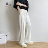 BONSIR  -  Black White Suit Pants Men Fashion Social Mens Dress Pants Korean Loose Straight Casual Pants Mens Office Formal Trousers M-2XL