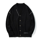 BONSIR  -  Men's New Autumn Style Knitted Cardigan, Personalized V-neck, All-match for Outerwear, Casual, Loose and Trendy Top