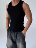 BONSIR  -  American Sle Heavyweight Pure Cotton Ribbed Vest Muscle Men Hard Man Tight Elastic Svel T-irt Base Small Cannon