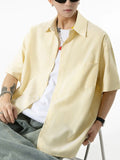 BONSIR  -  Oxford spinning blue and white shirt men's short sleeve Japanese coat high sense shirt students summer